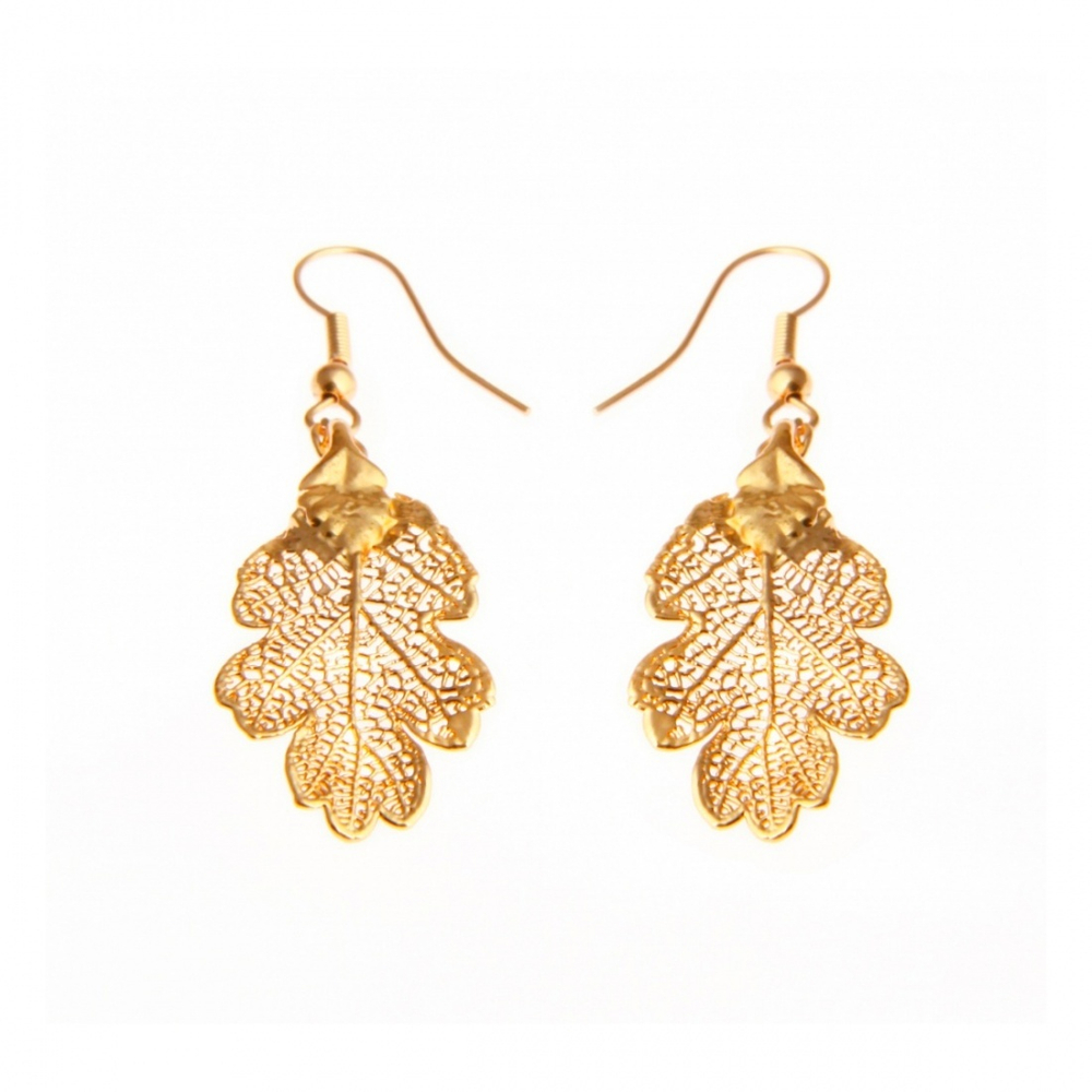 Серьги листья Ester Bijoux Дуб LF83C-G BR