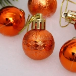 Новогодние шары 3 см (набор 9 шт) «Микс фактур», янтарь