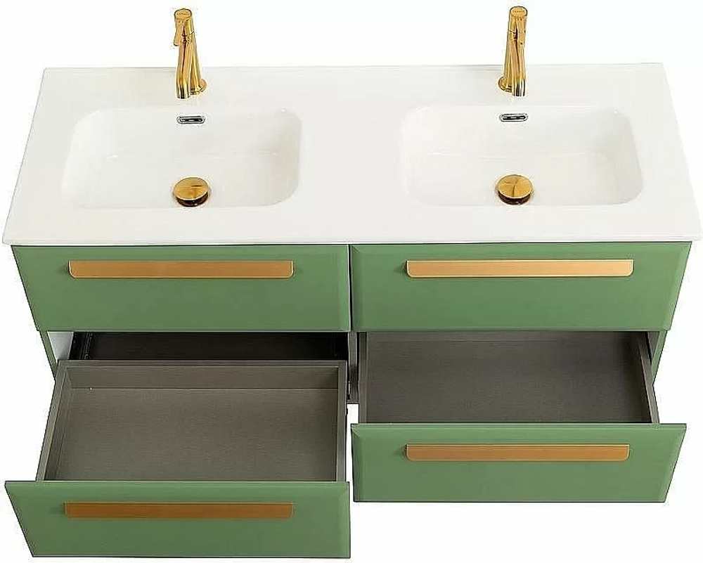 Тумба с раковиной Cezares ECO-CER-N 120 ECO-CER-N-1200-4C-SO-2-PS-P фисташковый софт