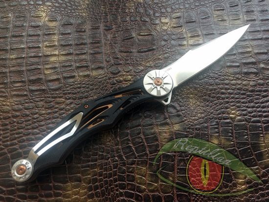 Складной нож Reptilian Мото c клинком из стали 9Cr18MoV, рукоять G10 / алюминий