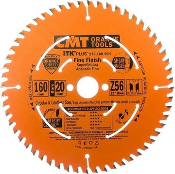 Диск пильный по ламинату (160x20/16x1,7/1,1 мм; Z56) CMT 273.160.56H