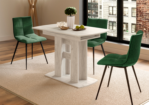 Стол обеденный Дуб крафт белый/дуб крафт белый