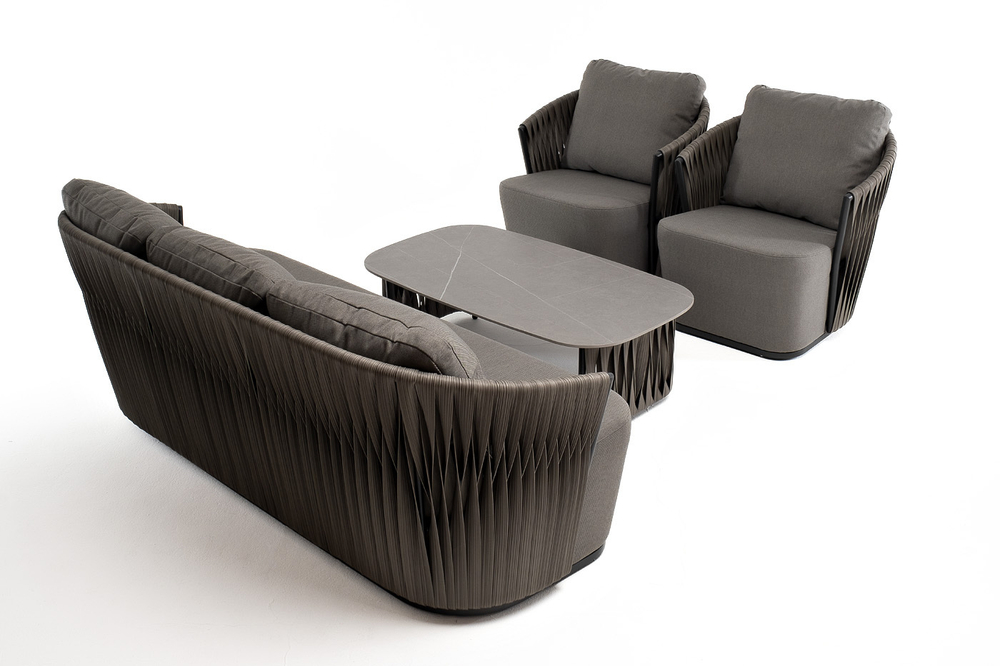 "Флоренция" лаунж-зона из искусственного ротанга, цвет графит