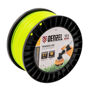 Леска для триммера круглая, 2,7мм х 151м, на DIN катушке FLEX CORD,  Denzel