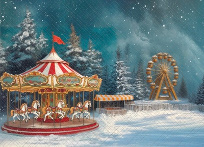 КАРУСЕЛЬ зима №1 - фон неопреновый