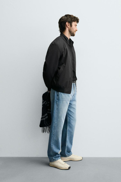 ZARA СТЕГАНАЯ КУРТКА WATER REPELLENT, ЧЕРНЫЙ