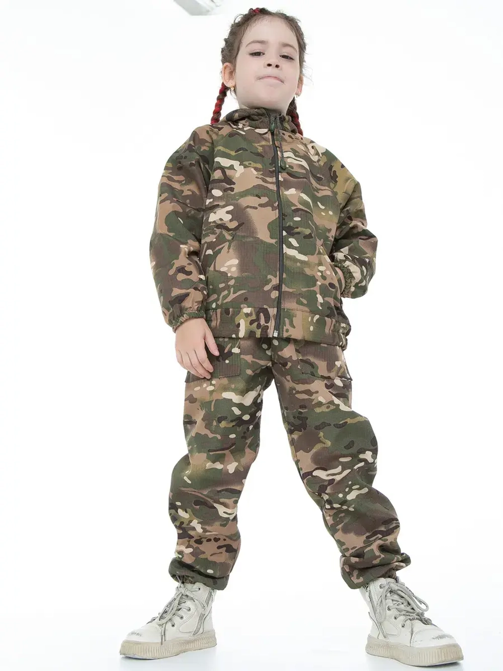 Детский Демисезонный Камуфляжный костюм на флисе FRMULTICAM