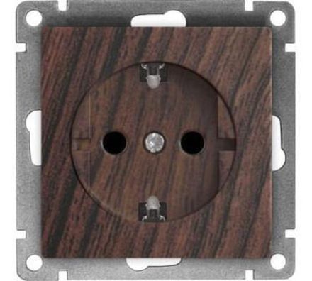 Розетка одноместная "UNIVersal" серия "Афина" с/з, с/у, 16А, 220В, венге (еврослот) (HU2311)