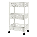 Этажерка Keeplex Light на колесиках трехсекционная прямоугольная 37х29х69см белое облако