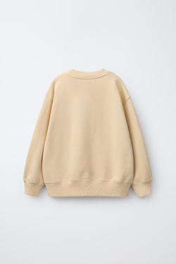 ZARA ТОЛСТОВКА С НАШИВКАМИ SNOOPY PEANUTS™, ЦВЕТ СЛИВОЧНОГО МАСЛА