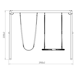 Деревянные качели с качелями гнездо 100 см и гибкими качелями