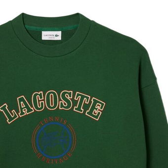 Мужская теннисная кофта Lacoste Heritage Embroidery Fleece - pine green