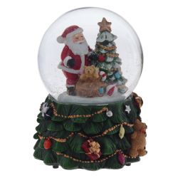 GAEM Фигурка декор в стекл шаре "Дед Мороз" ( подсв, муз, вьюга, AAAх3 н/п), D 10 см, L11 W11 H15 см