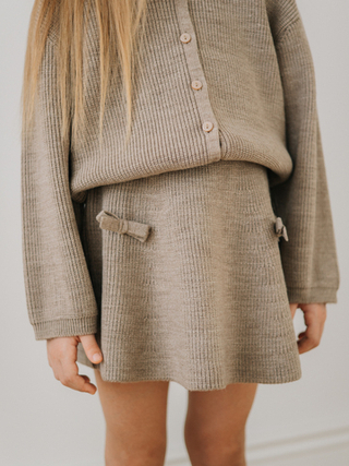 Юбка вязаная с бантиками, Бежевый