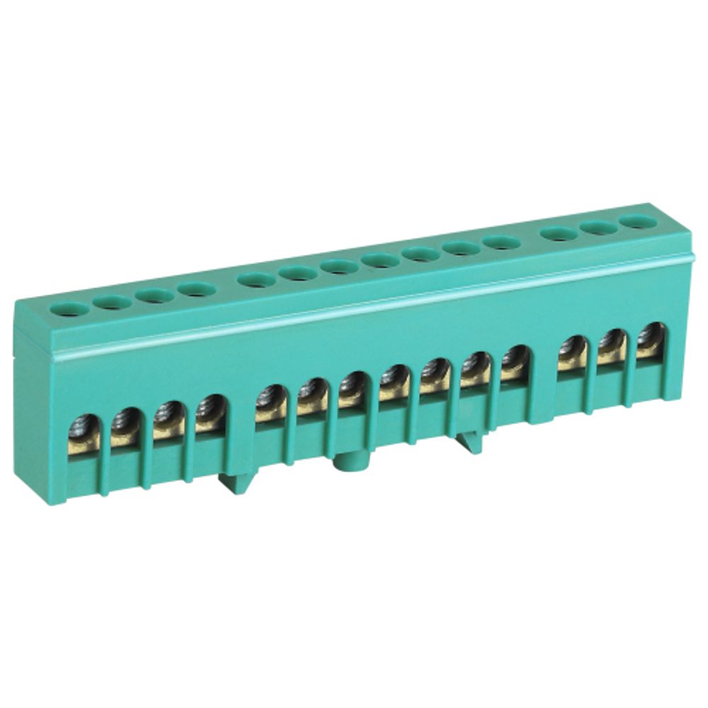 Шина ЭРА NO-224-105 PE земля в изолированном корпусе на DIN-рейку ШНИ-6х9-14-Д зеленый | Шины N, PE, PEN