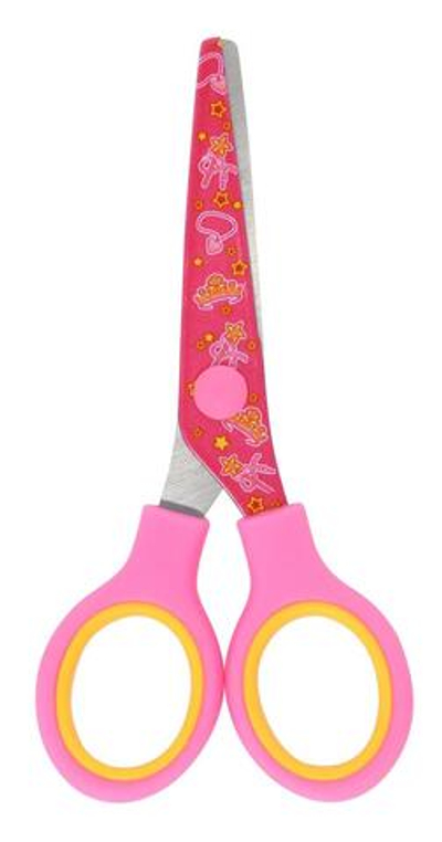 Ножницы детские 13см. "Принцесса" безопасные ручки пластиковые, розовый (Schoolformat)