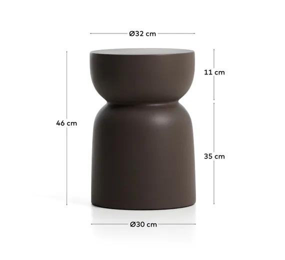 Уличный столик Garbet Ø32х46 см, коричневый бетон