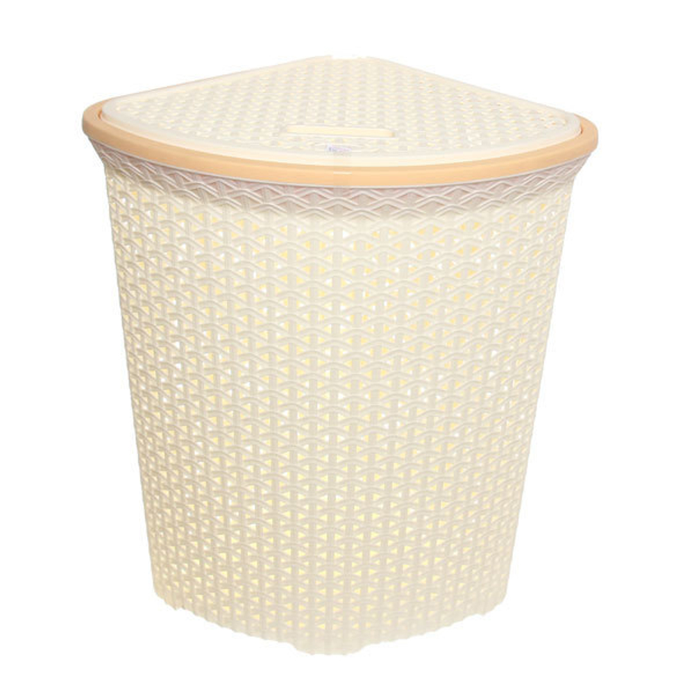 Корзина д/белья «Плетенка» 55 л. угловая с крышкой (Ар-пласт) (Р)
