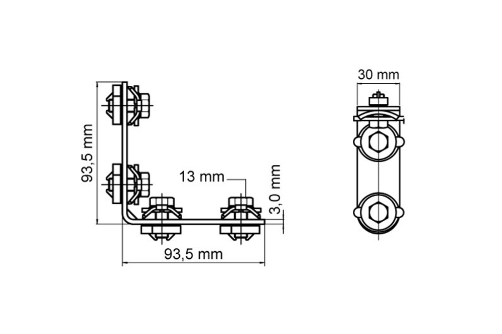 RapidRail Уголки 90° в сборе