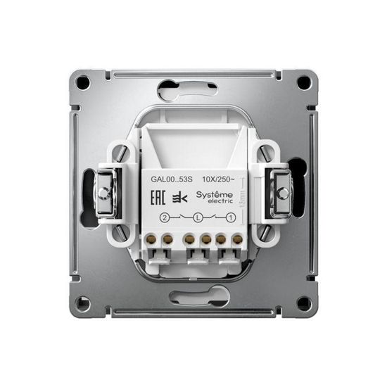 Выключатель 2-кл. ArtGallery (сх. 5а) 10AX с подсветкой быстрозажим. клем. механизм карбон SE GAL001053S