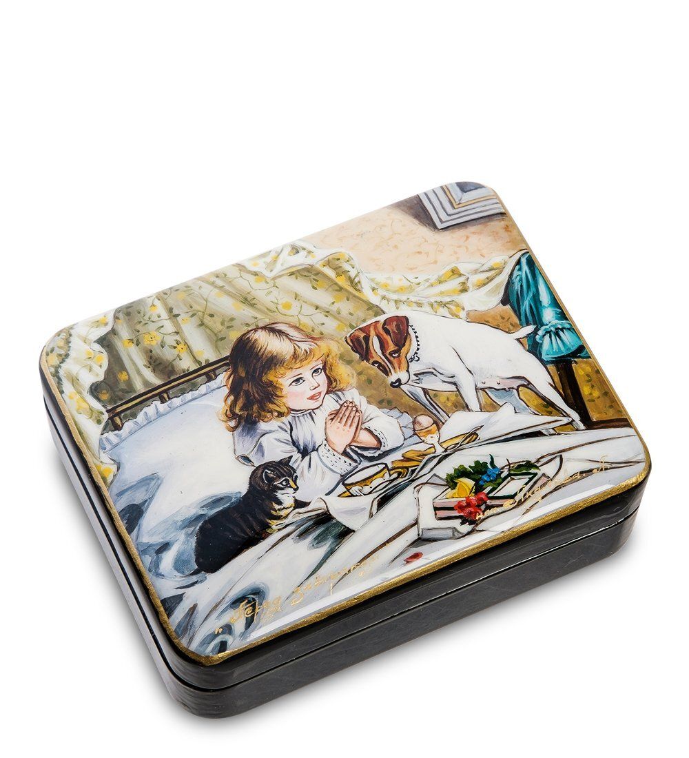 Народные промыслы ШК-55/131 Шкатулка «Перед завтраком» Лидяева Л.