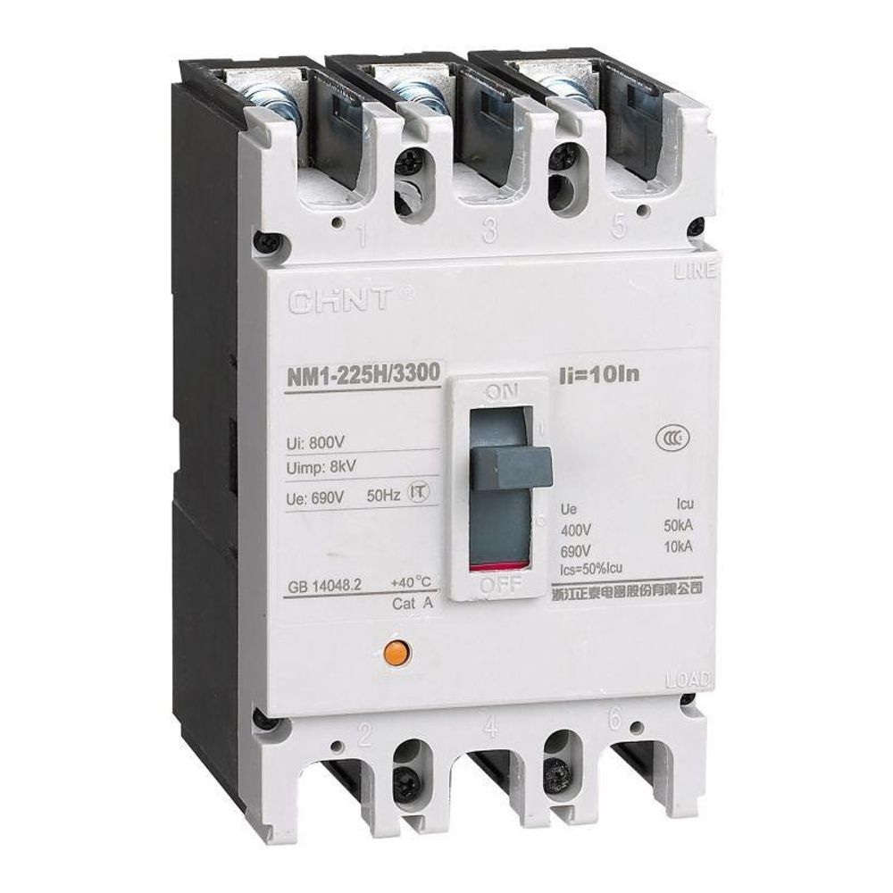 Выключатель автоматический в литом корпусе NM1-250H/3P 200А 50кА CHINT 126605