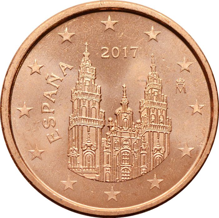 1 евроцент 2017 Испания (1 euro cent)