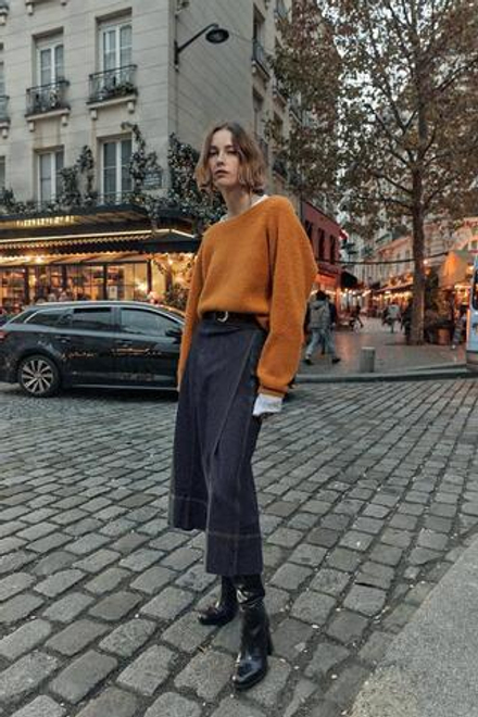 ZARA ЮБКА Z1975 МИДИ ИЗ ДЕНИМА С РЕМНЕМ, ИНДИГО