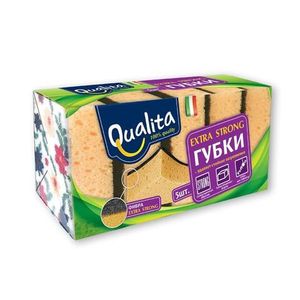 ГУБКИ ДЛЯ МЫТЬЯ ПОСУДЫ QUALITA EXTRA STRONG 5ШТ