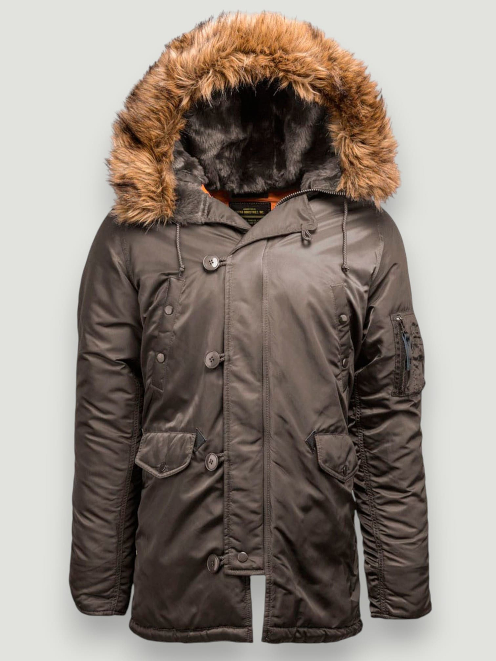 Alpha Slim Fit N-3B (т.серая - r.grey/orange)