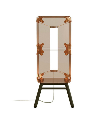 Floor design lamp  Hyperqube by Felix Monza (2 lampshade ,  Amber)