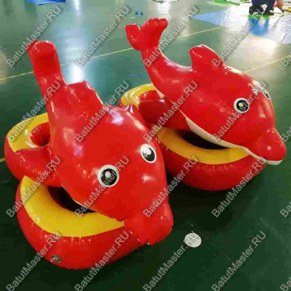 Надувной водный аттракцион "Красный дельфин" 2,2*1,5*0,6 м