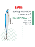 Воблер BX Minnow 07, 7 см, 7 г, цвет RT, плавающий