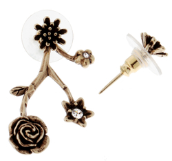 "Неббиа мод." серьги в бронзовом покрытии из коллекции "Tenerezza" от Jenavi с замком пусеты