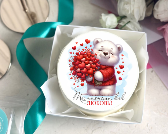 Бенто-торт на День Святого Валентина с фотопечатью