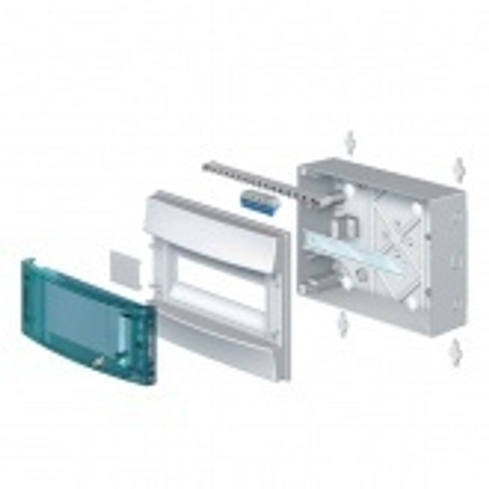 Влагозащищенный настенный шкаф ABB Mistral65 24М (2х12) прозрачная дверь, клеммник (1SLM006501A1204) 1SLM006502A1204