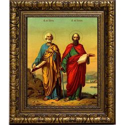 Петр и Павел  Святые апостолы. Икона на холсте.