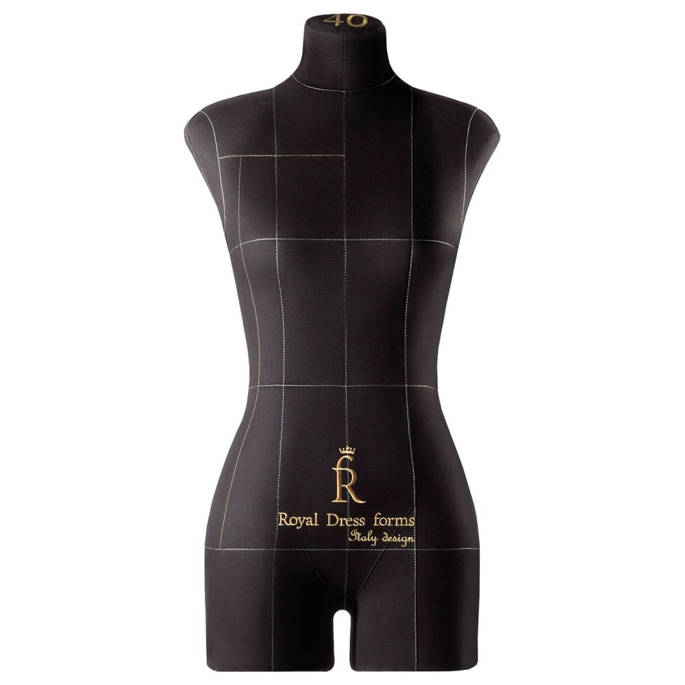 Манекен портновский Моника, комплект Про, торс, вид спереди, размер 40, цвет черный.