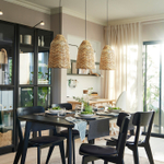 Подвесной светильник IKEA KAPPELAND / HEMMA (КАППЕЛАНД / ХЕММА), Ротанг / Черный, 29х43 см