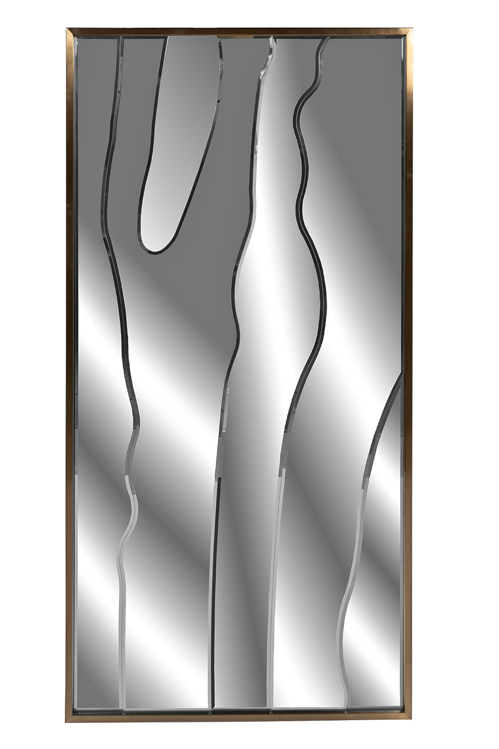 Зеркало декоративное напольное с рисунком 90x180см Garda Decor сталь золотого цвета