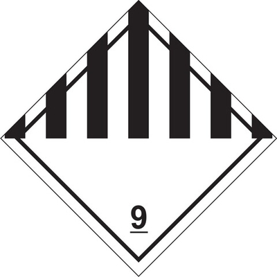 Знак-наклейка "Прочие опасные вещества и изделия" (9 класс опасности)