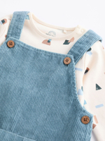 Боди и вельветовый комбинезон в комлекте для малышей Next Q96-667, Голубой