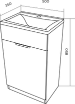 MarkaOne K0000033611 с раковиной Revo 50Н Дуб Сонома напольная, МДФ