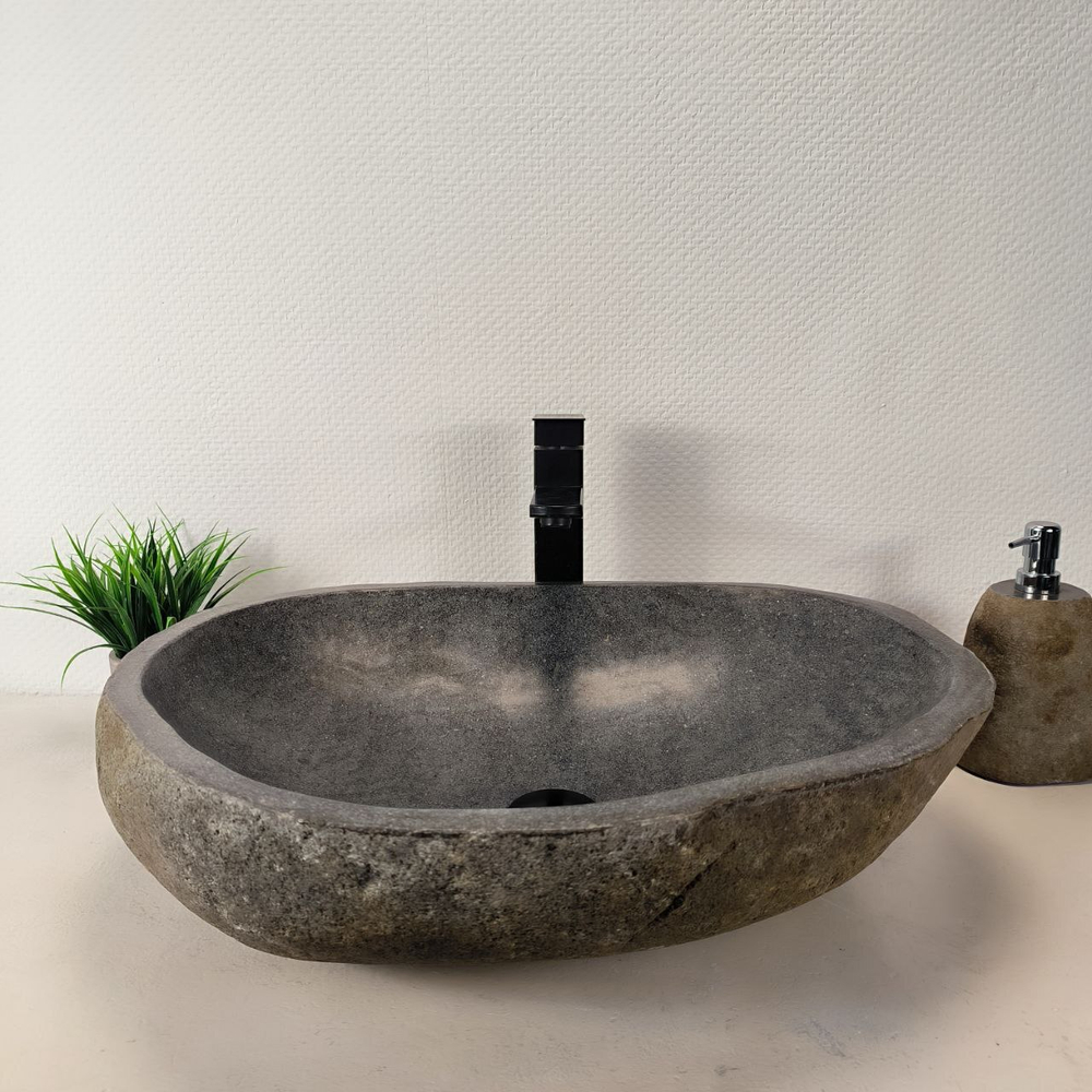 Раковина из речного камня RS-66038 58х46х15 из натурального камня