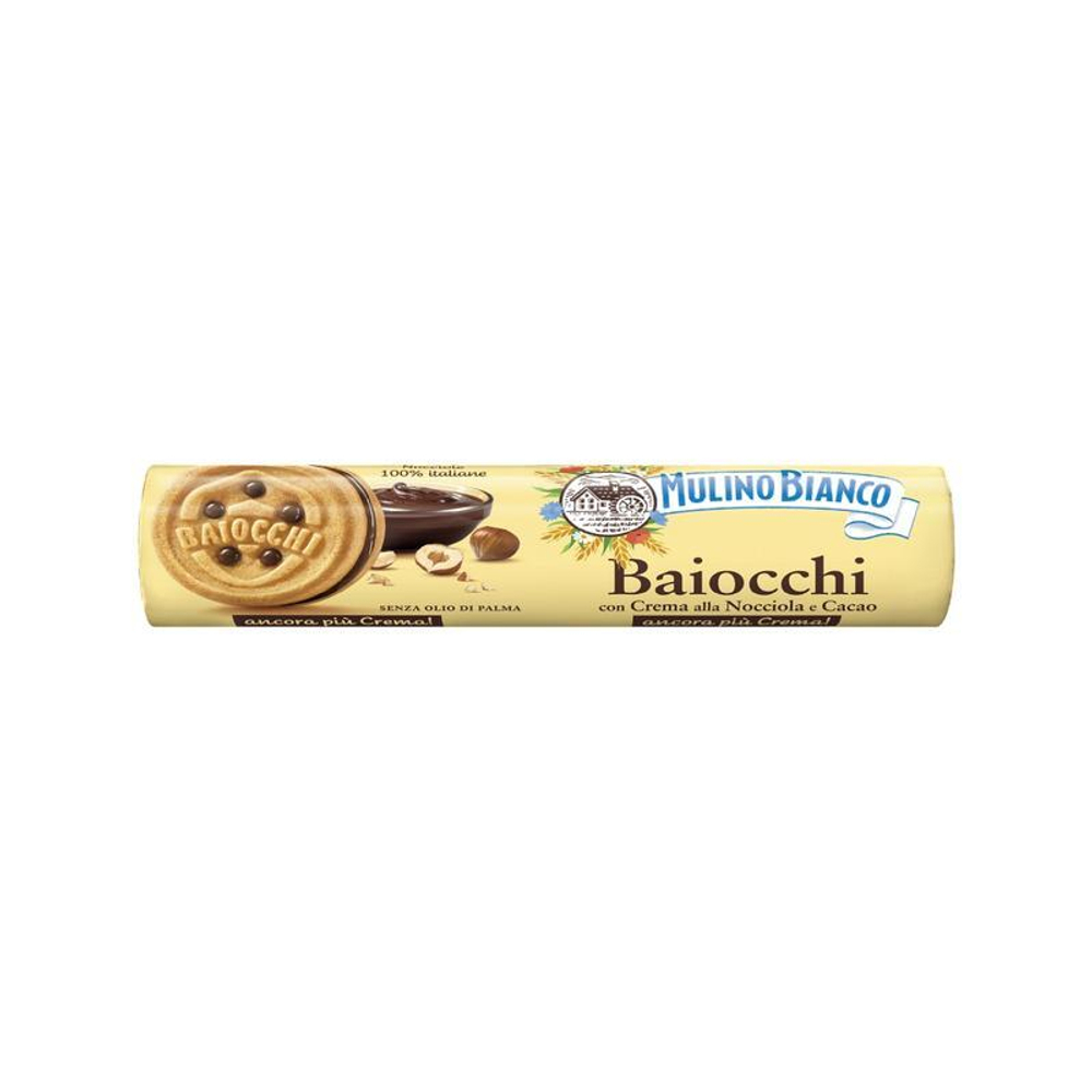 Печенье 168 гр Barilla Baiocchi сахарное с какао-ореховым кремом