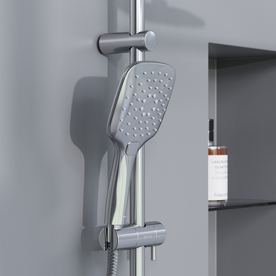 DX220920000 Apollo, душевая система со смесителем-полкой: верхний душ 230*230мм, ручной душ