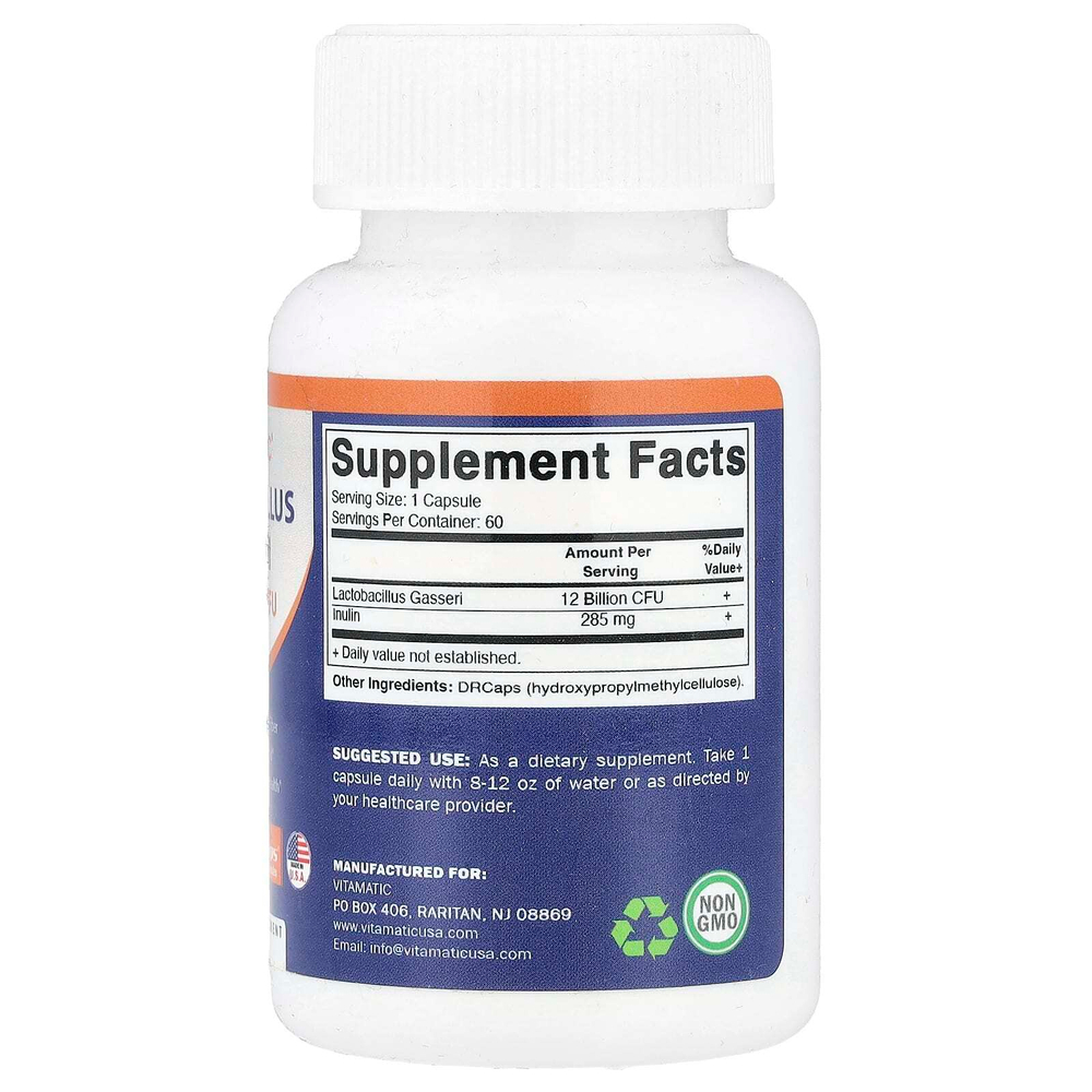 Vitamatic, Lactobacillus Gasseri, 60 капсул с гипромеллозой DRcaps®