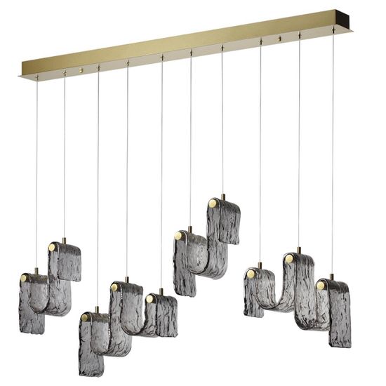 5106/52L L-VISION  ODL26 золотой брашинг/дымчатый металл/стекло Люстра линейная LED x 52W 4000K FLOW