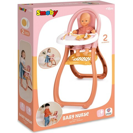 Smoby Baby Nurse - Стульчик для кормления + аксессуары Для куклы 42 см 220388