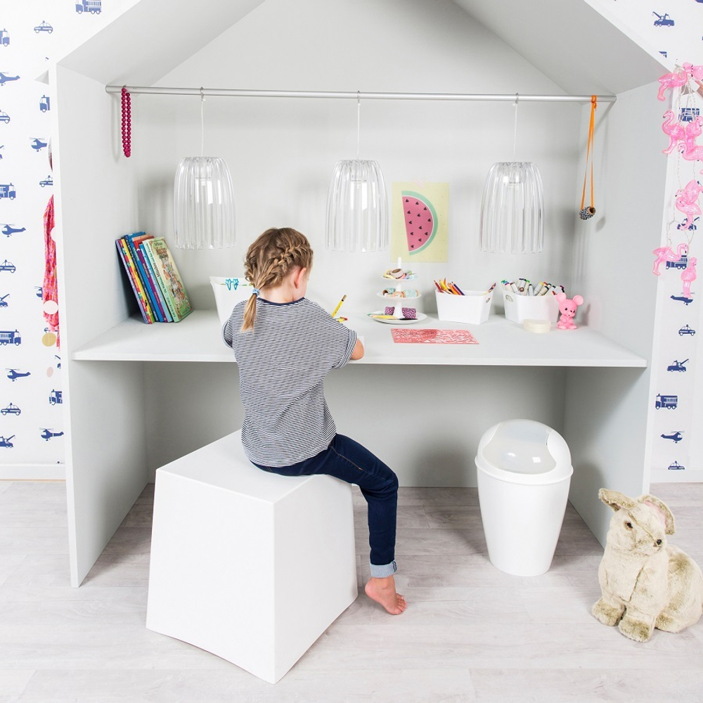 Корзина для мусора с крышкой del, 12 л, белая